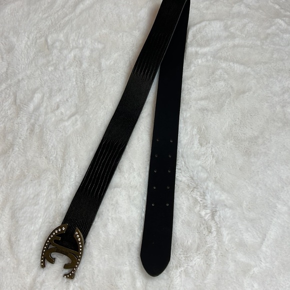 JUST CAVALLI Black ITTIERRE Belt RARE ✨Vintage 38\